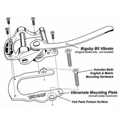 Vibramate V5 Model Quick Mount Kit for Bigsby B5 Original Aluminum image 4