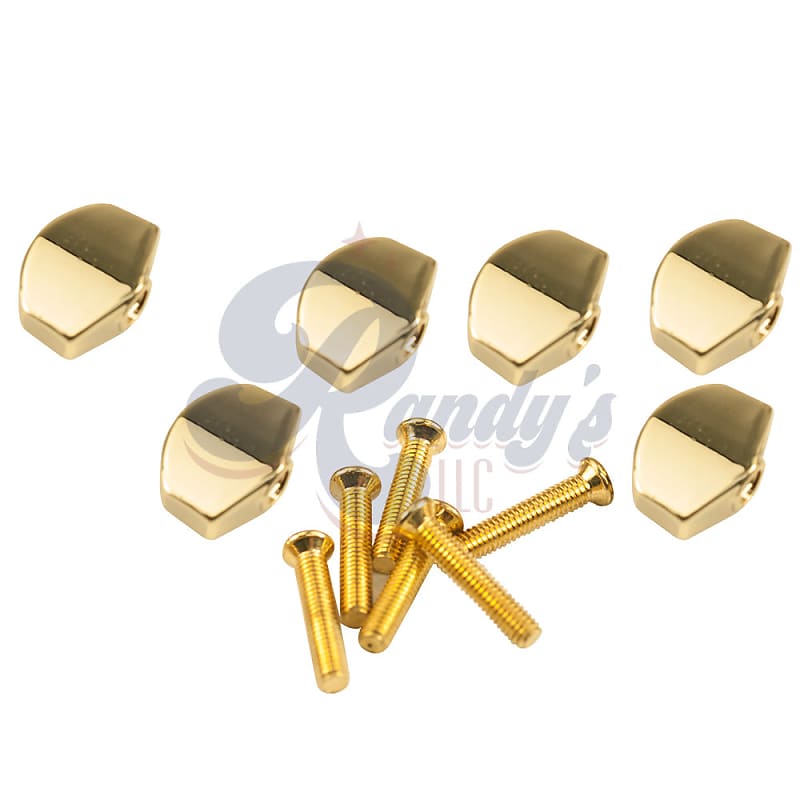 Kluson Replacement Tuner Buttons for Contemporary Diecast Series (6-Pack) Small Traditional - Fits Gibson®-Gold - KTMB02G - Gold image 1