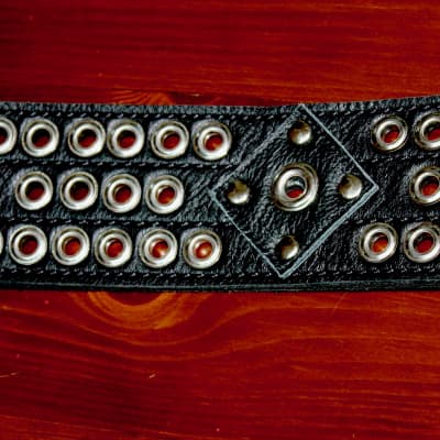 Al Bane For Leather - Rudy Sarzo's Madman Guitar Strap - 3" wide - Premium Black Leather image 8