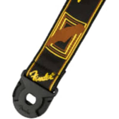 Fender QUICK GRIP Locking End Guitar Strap, Black/Yellow/Brown, 2" Wide image 5