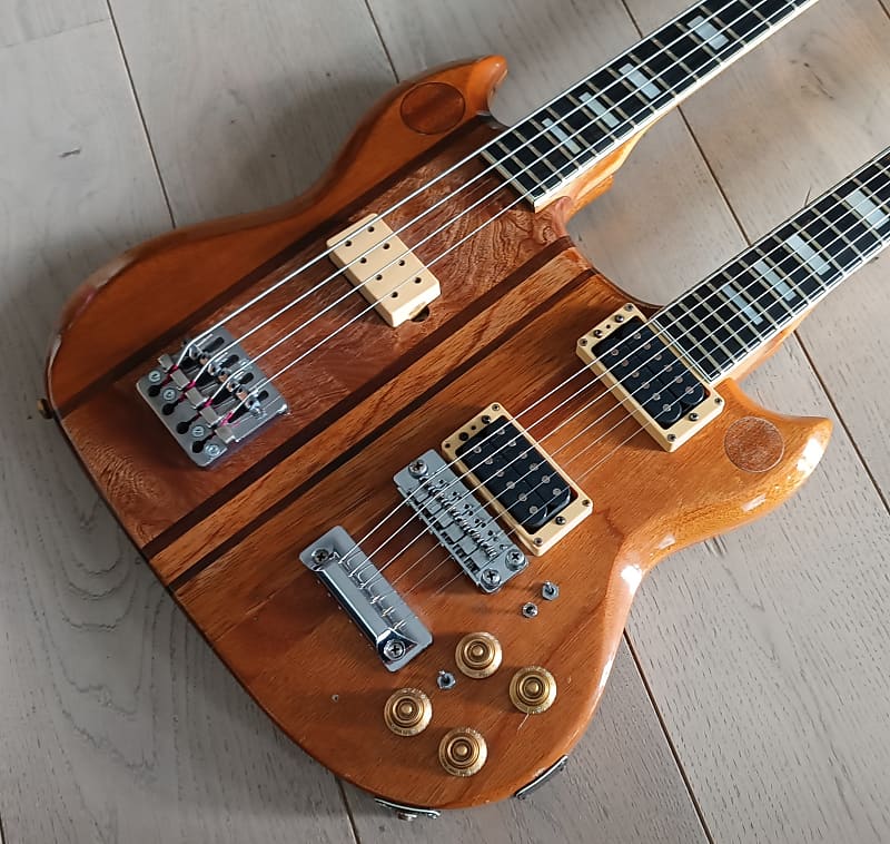 Hoyer Double Neck Bass and Guitar 1970s - Natural image 1