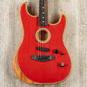 Fender American Acoustasonic Stratocaster Guitar, Ebony Fretboard, Dakota Red