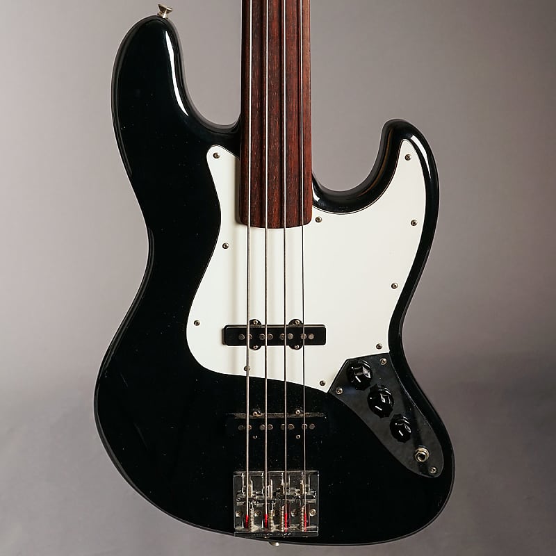 Fender Japan JB-STD Jazz Bass Fretless 1994 - Black