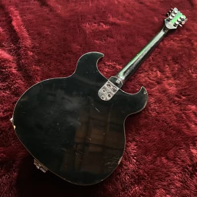 c.1968- Firstman Baron MIJ Vintage Semi Hollow Body Guitar “Black” image 12