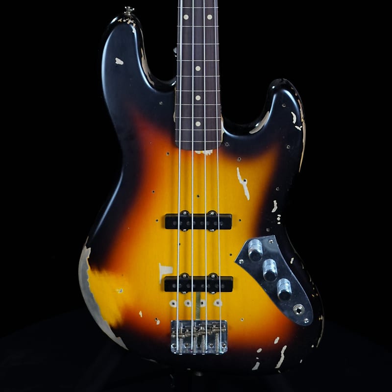 Fender Custom Shop Jaco Pastorius Relic Fretless Jazz Bass Guitar 3-Color Sunburst image 1