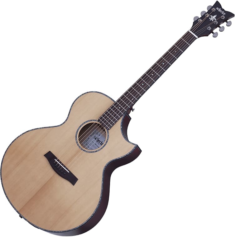 Schecter Orleans Stage Acoustic Guitar in Natural Satin/Vampire Red Satin Back Finish image 1