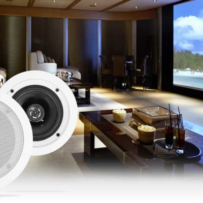 Technical Pro RX4CH Bluetooth Home Receiver Amp+(8) 5.25" White Ceiling Speakers image 19