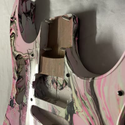 Unbranded Jem Style Electric Guitar Body OSNJ HSH 2020s - Pink Swirl image 6