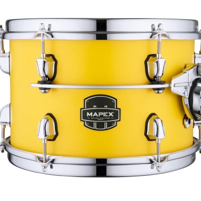 MAPEX SATURN EVOLUTION CLASSIC MAPLE 4-PIECE SHELL PACK - HALO MOUNTING SYSTEM - MAPLE AND WALNUT HYBRID SHELL - FINISH: Tuscan Yellow Lacquer (PM)  HARDWARE: Chrome Hardware (C) image 5