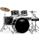 Mapex RB5294FTCDK Rebel 5-Piece Drum Set w/ Hardware & Cymbals - Black w/ 22" Bass Drum