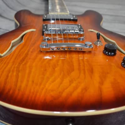 PHRED instruments DC39 Ash Brown Burst Double Cutaway Semi-Hollow 339 style 2020 Brown Burst image 7