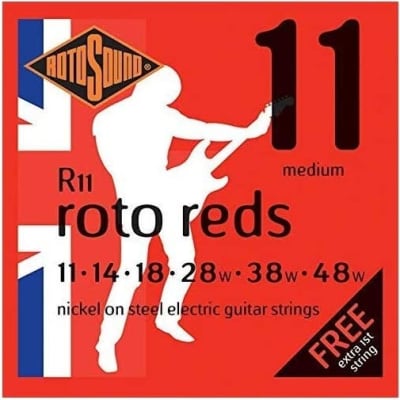 Rotosound R11 Roto Reds Nickel Plated Steel Electric Guitar Strings 11-48 image 1