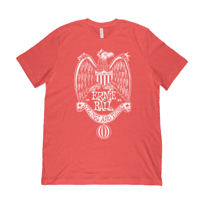 Ernie Ball Strings and Things T-shirt; Red Small