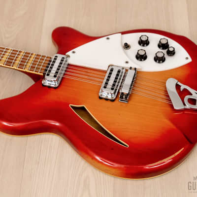 1967 Rickenbacker 360/12 Vintage Semi-Hollow 12 String Guitar Fireglo w/ Toaster Pickups, Case image 9
