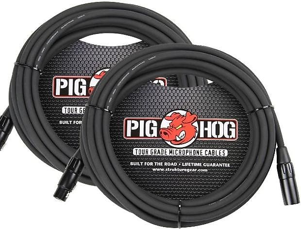 (Pair) Pig Hog PHM25 25FT Tour Grade XLR Microphone Cables image 1