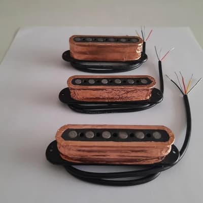 Handmade prewired SSS NEODYMIUM Stacked coils PU's Strat pickguard with HB split on N&B, volume TR BL and mid PU cutoff switch image 14