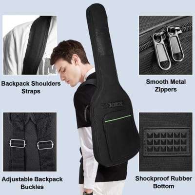 Bass Guitar Bag Gig Bag 7MM Soft Padded Electric Bass Guitar Case Bass Backpack with Pockets image 2
