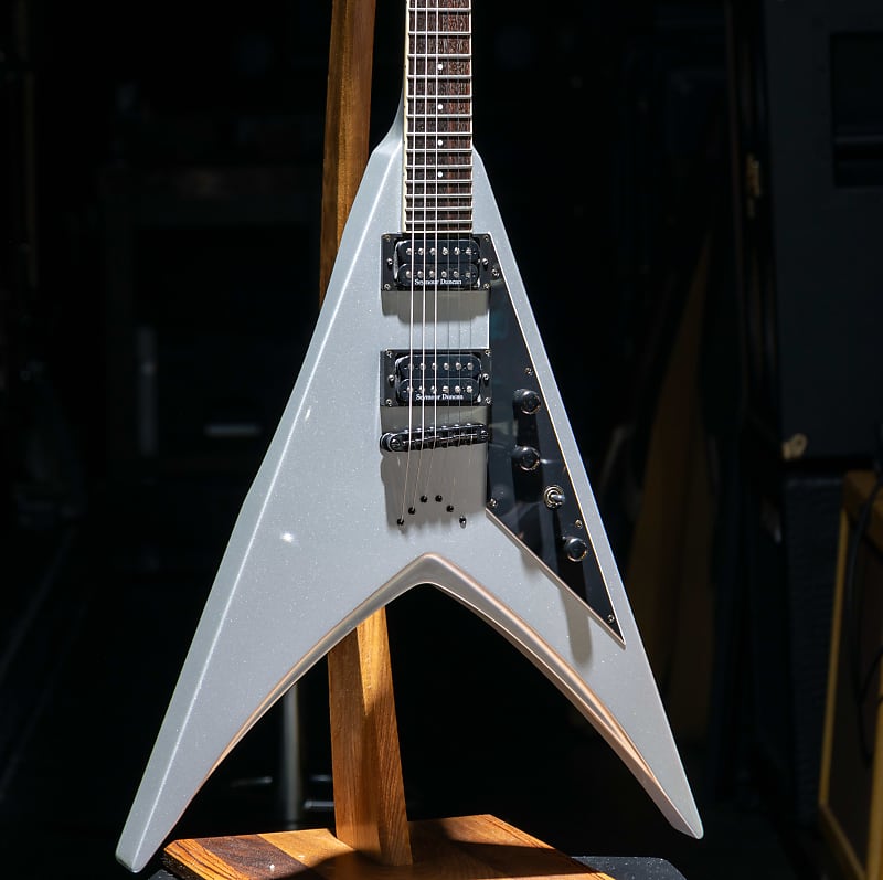 ESP LTD DV8-R | Metallic Silver | Dave Mustaine of Megadeth signature electric guitar image 1