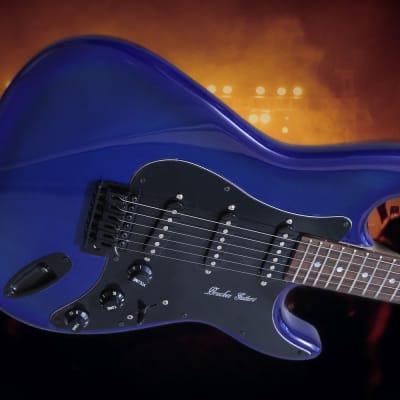 Mid Night Blue with micro sparkle Burst, Ash solid body ST style by Bracken Guitars 2020 - for sale