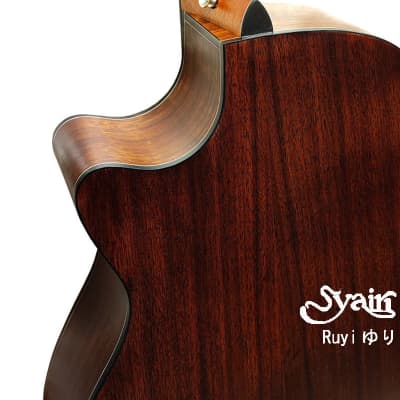 S.yairi Ruyi ゆり solid sitka spruce & claro walnut cutaway acoustic guitar image 6