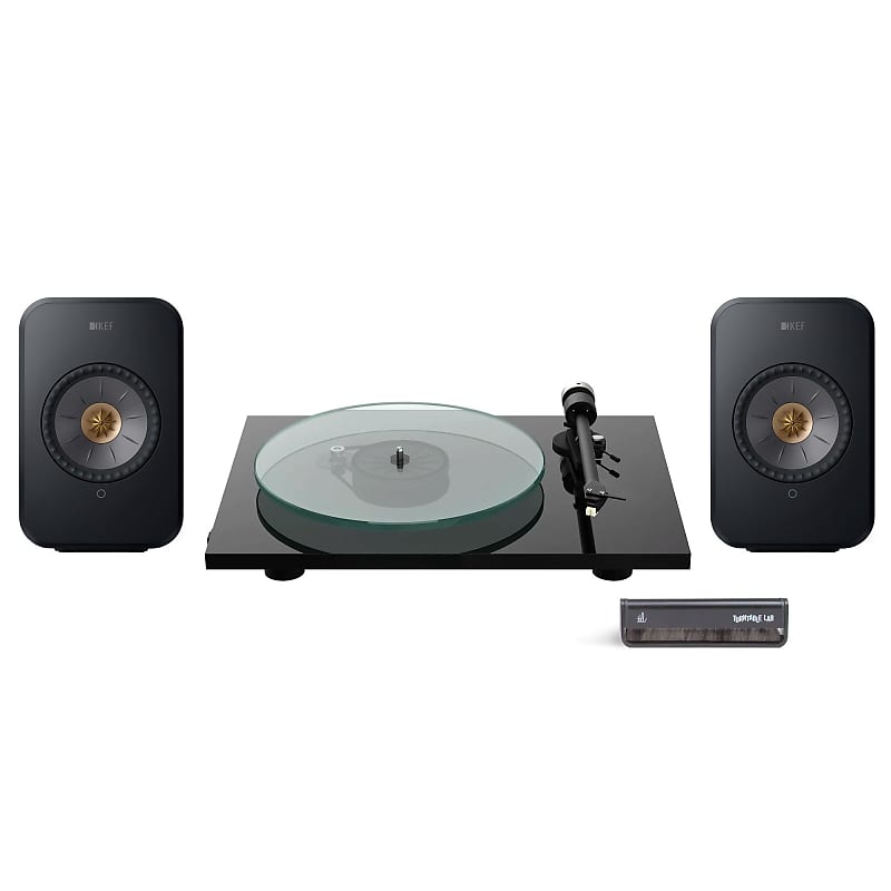 Pro-Ject: T2 Super Phono / KEF LSX II / Turntable Package Black Turntable / Black Speakers  			
