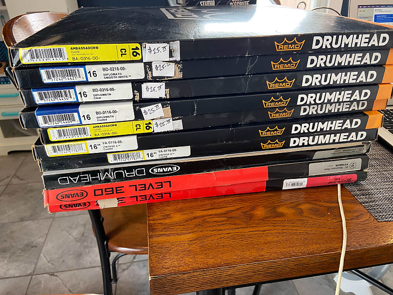 Remo/Evans 16" Drums Head (10 heads) Reverb