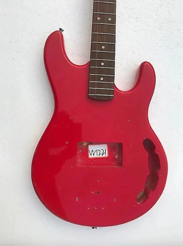 Glossy Red MM Style 4 String Bass Body with Maple Neck Reverb UK