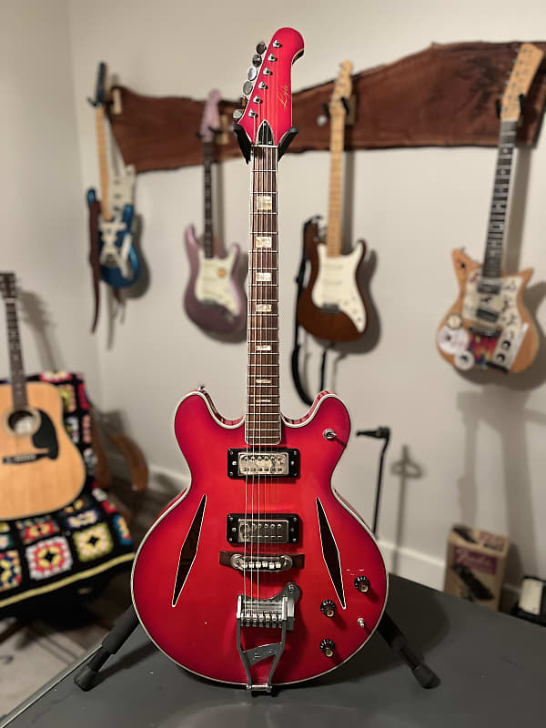 Japan Lyle Trini Lopez Guitar 1960’s Red Hollow Body Electric Reverb