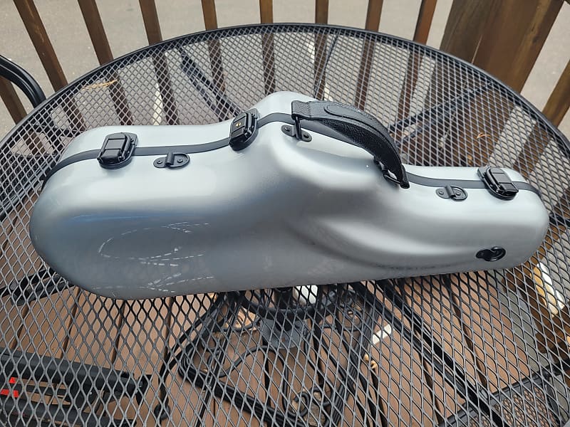Crossrock Fiberglass Alto Saxophone Case new silver Reverb