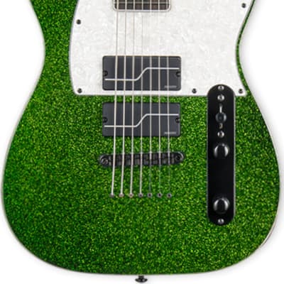 ESP LTD SCT-607 Stephen Carpenter Baritone Electric Guitar, Green Sparkle w/Case image 2