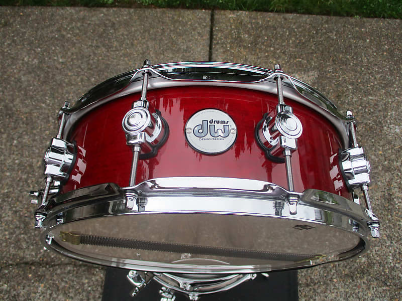 Dw Design Series 14 X 5 All Maple Snare Drum Cherry Stain Reverb 