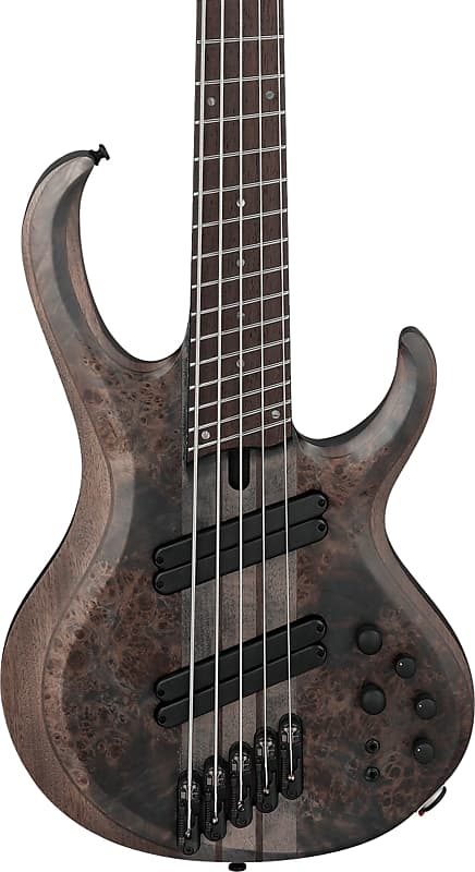 Ibanez BTB 5-String Multi-Scale Bass Guitar, Transparent Gray Flat w/ Case image 1