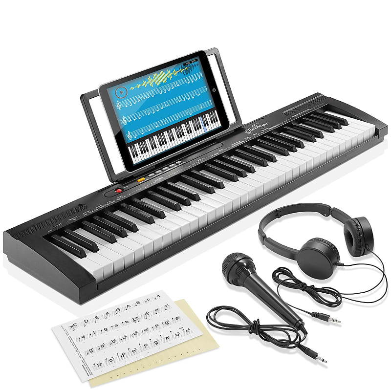61-Key Electronic Keyboard Piano - Beginner Kit with Phones & Mic image 1