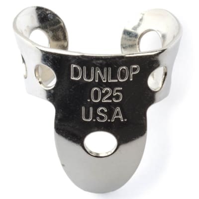 Dunlop 33P.025 Nickel Silver Finger & Thumbpicks, .025", 5 -Pack image 1
