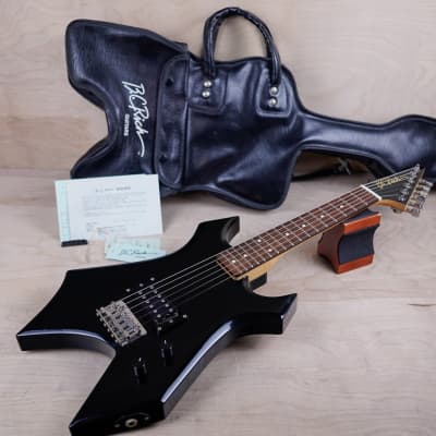 B.C. Rich Warlock WG-035 Mini Guitar 1990's Black Made in Japan MIJ w/ Bag image 2