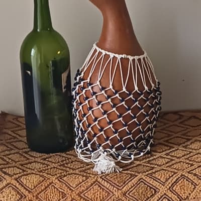 West African-style netted gourd rattle (axatse):medium-large image 1