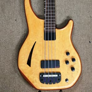 Rare UK Status Electro II 4 String Electric Fretless Bass, Semi-Hollow, Birds Eye Maple, Piezo, OHSC image 2