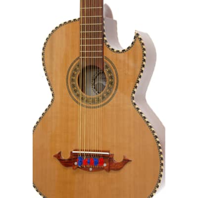New Paracho Elite Bravo 12-String Bajo Sexto Acoustic Guitar with Solid Cedar Top, Natural image 2