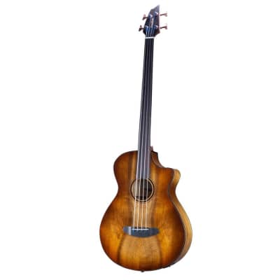 Breedlove Pursuit Exotic S Concerto Fretless Acoustic Electric Bass Guitar image 4