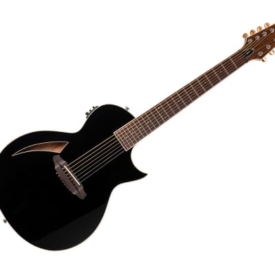 ESP LTD TL-7 Thinline 7-String Acoustic/Electric Guitar - Black - B-Stock for sale