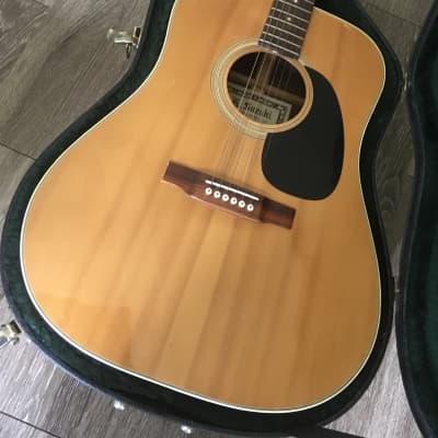 Kiso Suzuki  W 200 1970s Natural rosewood acoustic Dreadnought guitar with original hard case for sale