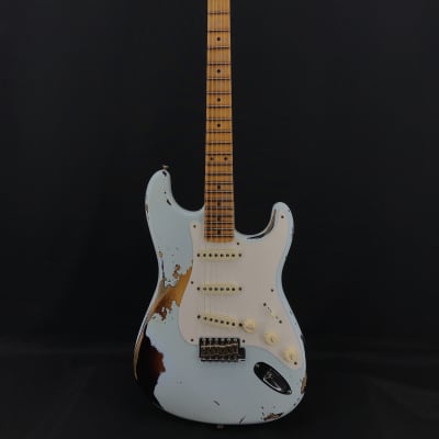 Fender Custom Shop Limited Edition 56 Heavy Relic Strat in Faded Sonic Blue over 2-Tone Sunburst image 3