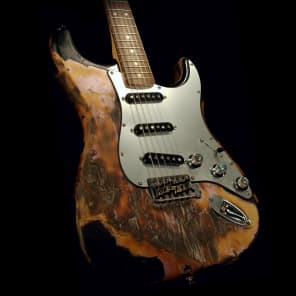 Custom Fender "Strat on Fire" Survivor Stratocaster Heavy Relic Stratohawk Handwound  6469 Pickups image 4