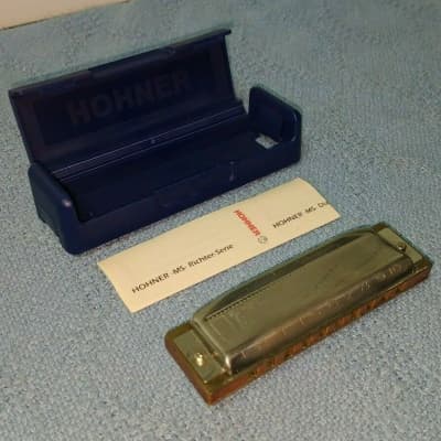 Vintage Hohner Blues Harp MS Harmonica Key of C With Case Germany Tested Working image 2