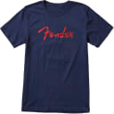 Fender Foil Spaghetti Logo T-Shirt, Blue, S