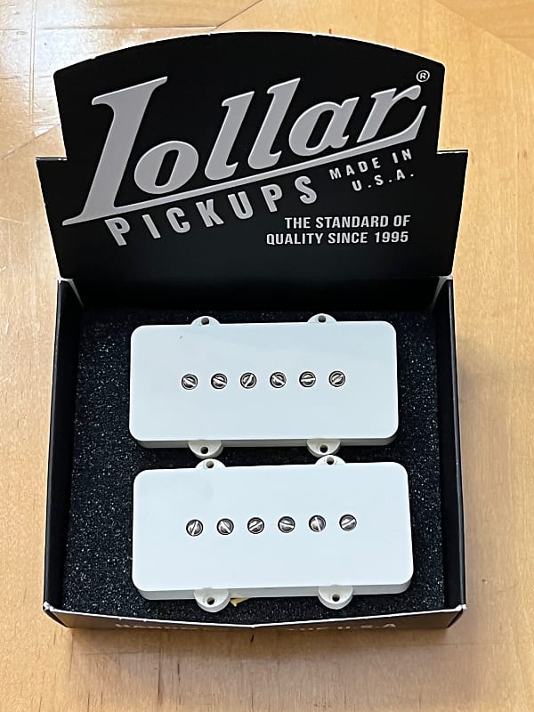 Lollar P90 Jazzmaster Pickup Set Black w/Parchment Covers Reverb