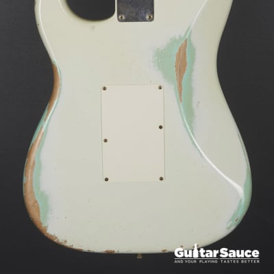 Fender Custom Shop LTD 60 Stratocaster HSS Lighting Heavy Relic Olympic White Over Faded Surf Green Used (Cod. 1476UG) 2012 image 12