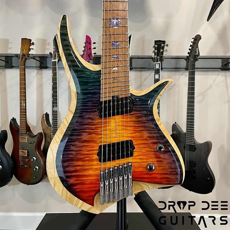 ViK Domineer H7ff "Blood Moon Surf" Multiscale Headless Electric Guitar w/ Case-Blood Moon Surf image 1