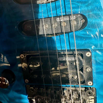 ESP LTD MH-103 QM - 2016, See Thru Blue, Left Handed image 19