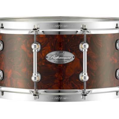 Pearl Music City Custom Reference Pure 13"x6.5" Snare Drum BURNT ORANGE ABALONE RFP1365S/C419 image 1